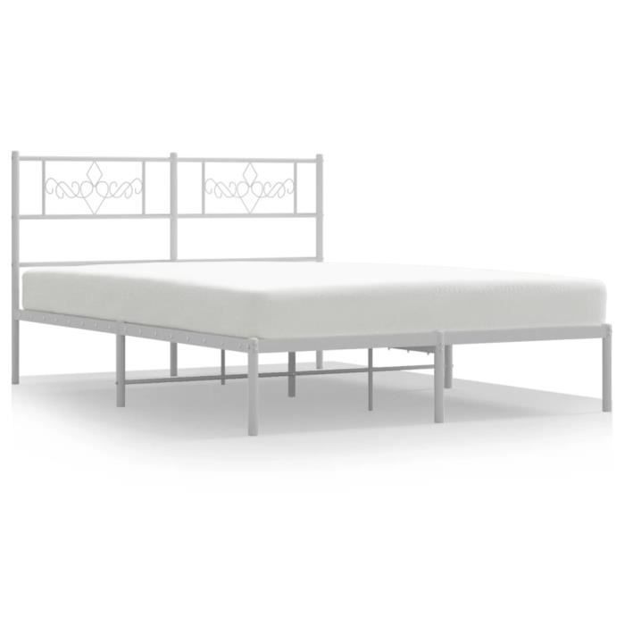 VidaXL Metal Bed Frame with White Headboard 120x200 Cm 355314