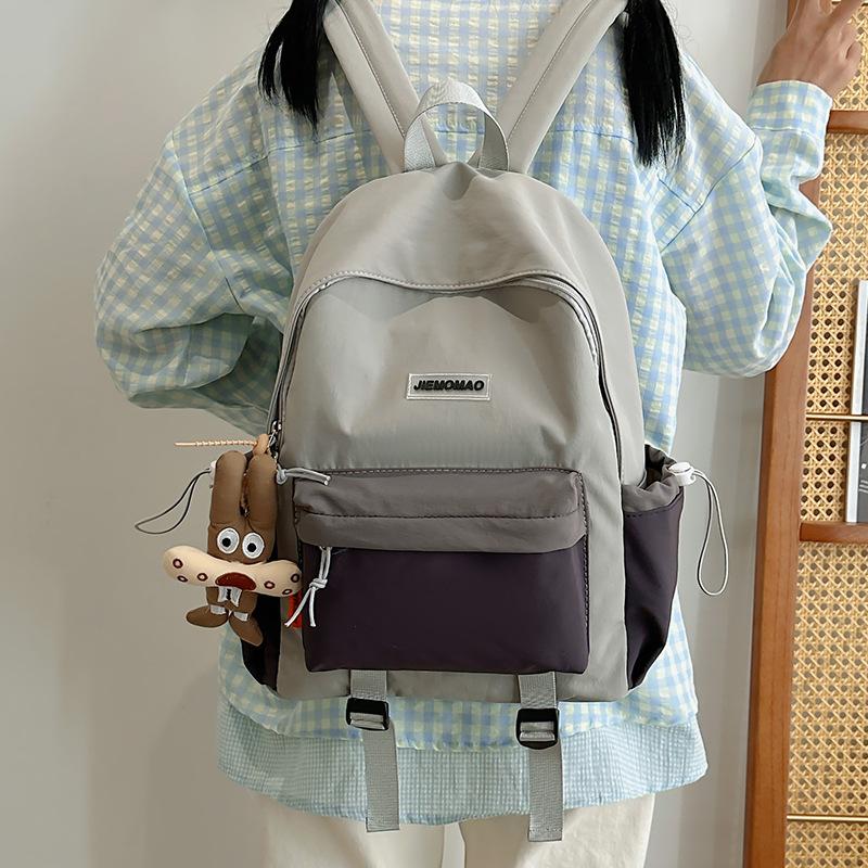Schoolbag Korean Ins Simple and Versatile Commuter Backpack, Junior High School Girls and College Students Backpacking Travel Lightweight New 
