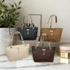 Retro Monogram Tote Bag Vintage Shoulder Handbag for Women Casual Daily Use Commute Travel Fashion Purse