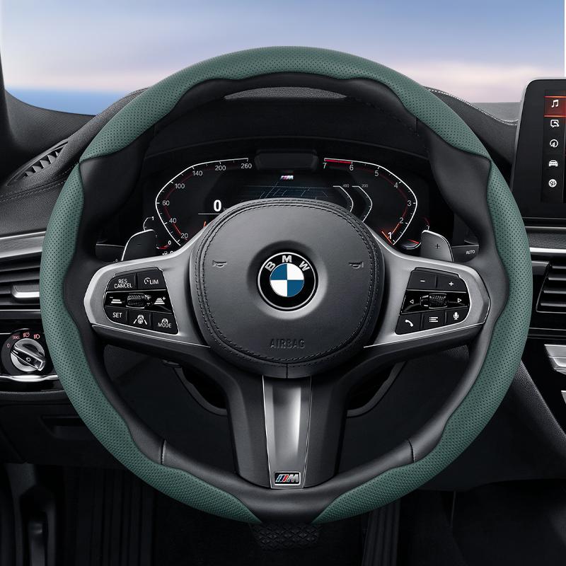 Suitable for Bmw Breathable Hole Leather Steering Wheel Cover Segmented Quick Release Design Non-Slip Durable E46 F20 E87 E39 E91 G20 F31 E93 X3 E83
