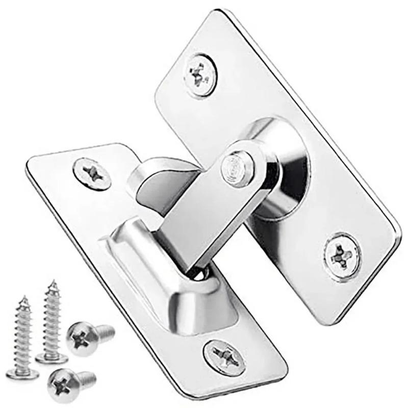 90 Degree Stainless Steel Door Latch Right Angle Sliding Bending Door Lock Latch Locker Hardware Accessories with Screws