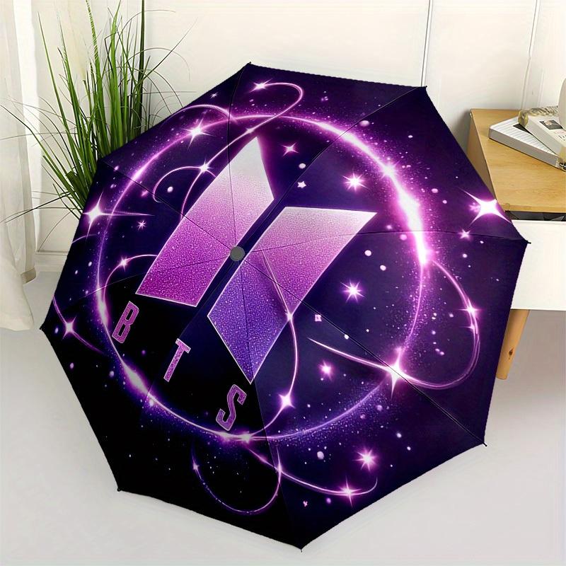 1pc BTS Galaxy Logo Umbrella with Plastic Handle,Suitable for All Seasons Home Travel Outdoor UmbrellaM1278