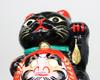 Made in Lucky Daruma Black Japan Cat, Large,