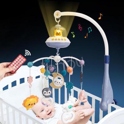 Baby Music Projector Bedside Rattle: Soothing Rotating Bell with Remote Control for Infants 0-1 Year