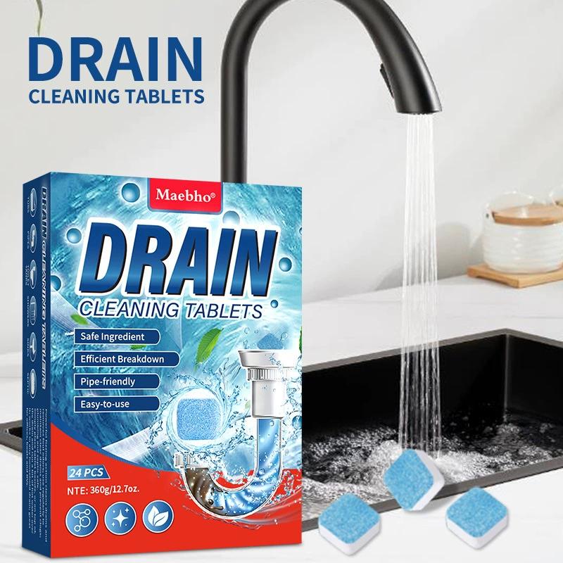 Drain Cleaning Tablets Sink Unblocking Tablets Drain Unblocking Tablets Suitable For All Sink Types 24pcs/Pack