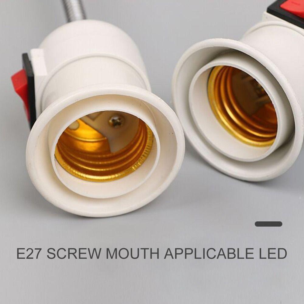EU / US Plug E27 Lamp Base with Switch White Light Holder Durable Bulb Adapter  Bedroom