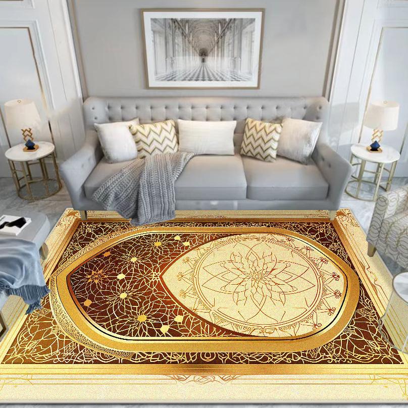 Chinese Style Carpet Living Room High-end Luxury American Hairless Tea Table Rug Short Velvet Bedroom Bed End Floor Mat Lounge