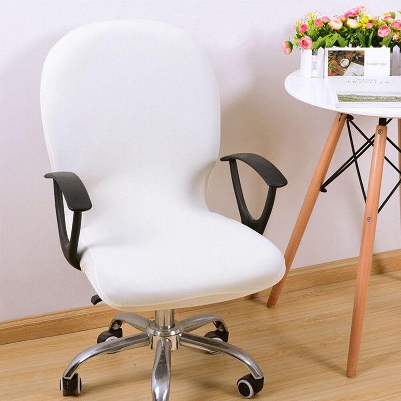 

Office Computer Chair Cover Spandex Stretch Swivel Rotate Antimacassar Seat White
