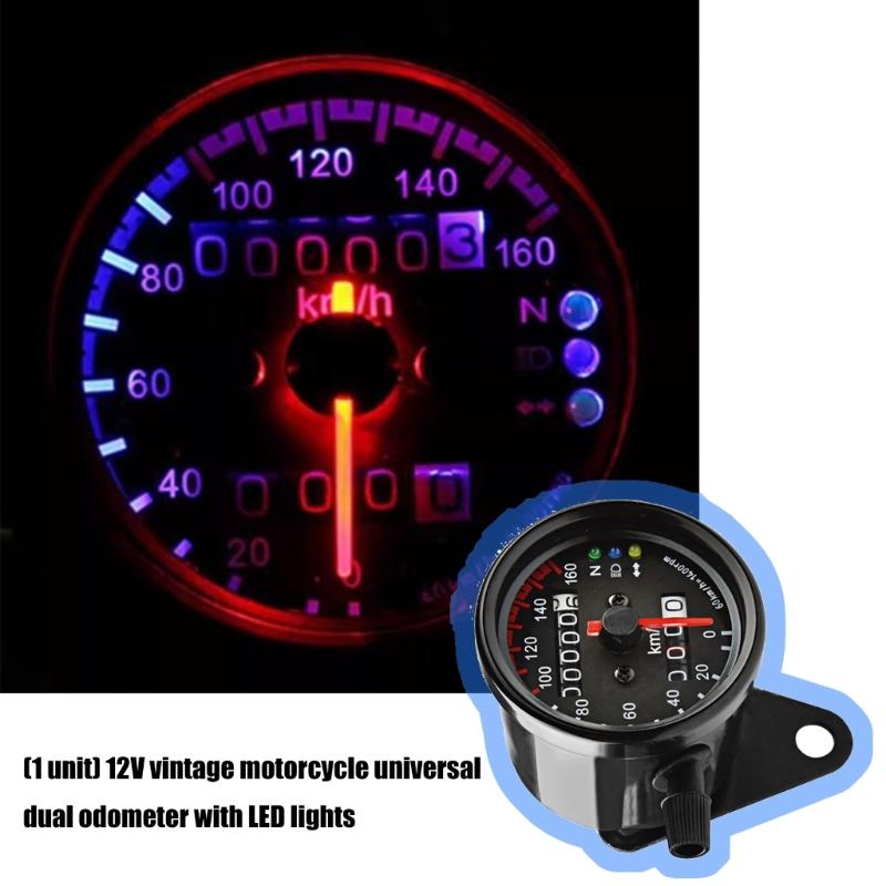 2,56 Zoll Motorrad-Instrumentencluster mit Tacho, Kilometerzähler, LED-Digitalanzeige, 12V, Universalinstrument