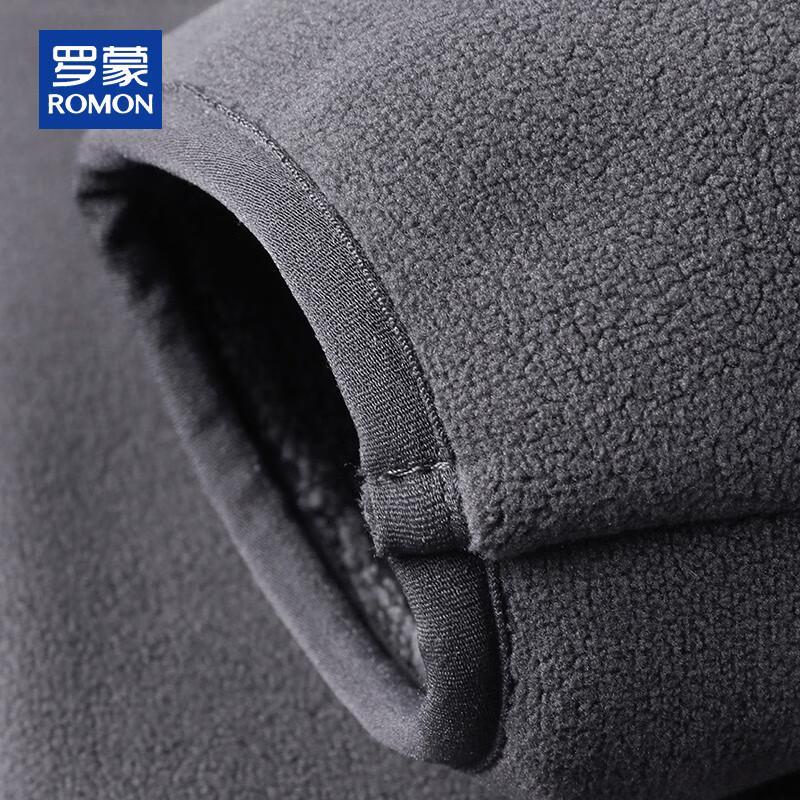 ROMON Men's Fleece Stand-Collar Cardigan Sweatshirt