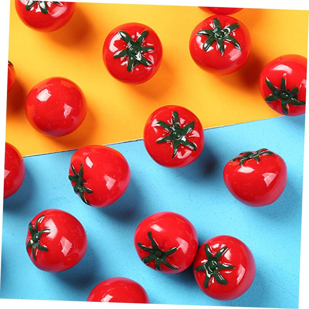 ORFOFE 10pcs Imitation Tomato Miniature Photography Mini Simulation Tomato Greenhouse Fruit Simulated Tomato Miniature Fruit Decoration Greenhouses,