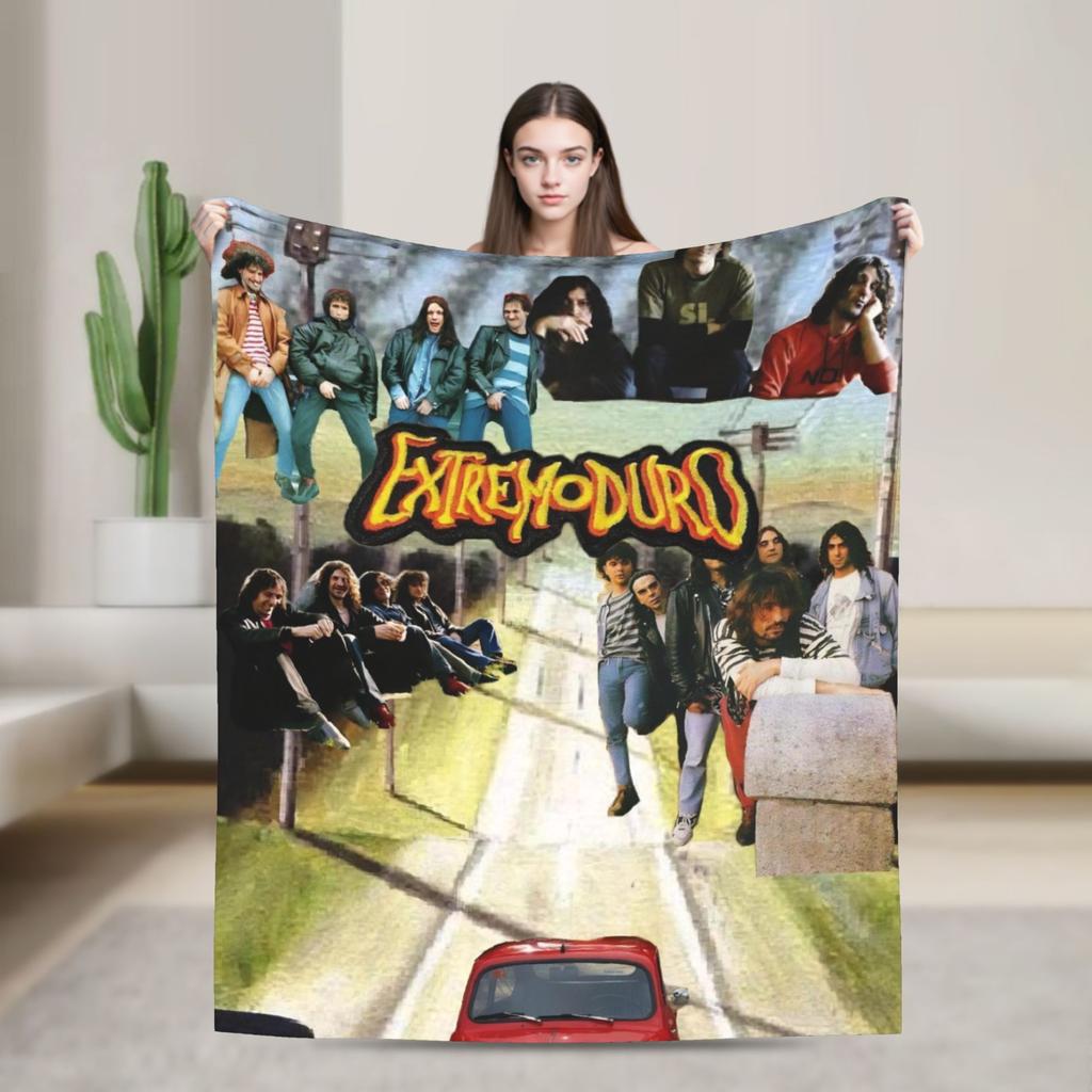 Coperta da viaggio Extremoduro Rock Band Premium Pile Flanella Leggera Coperta da Letto Coperta Morbida e Soffice Uso Stagione Singola
