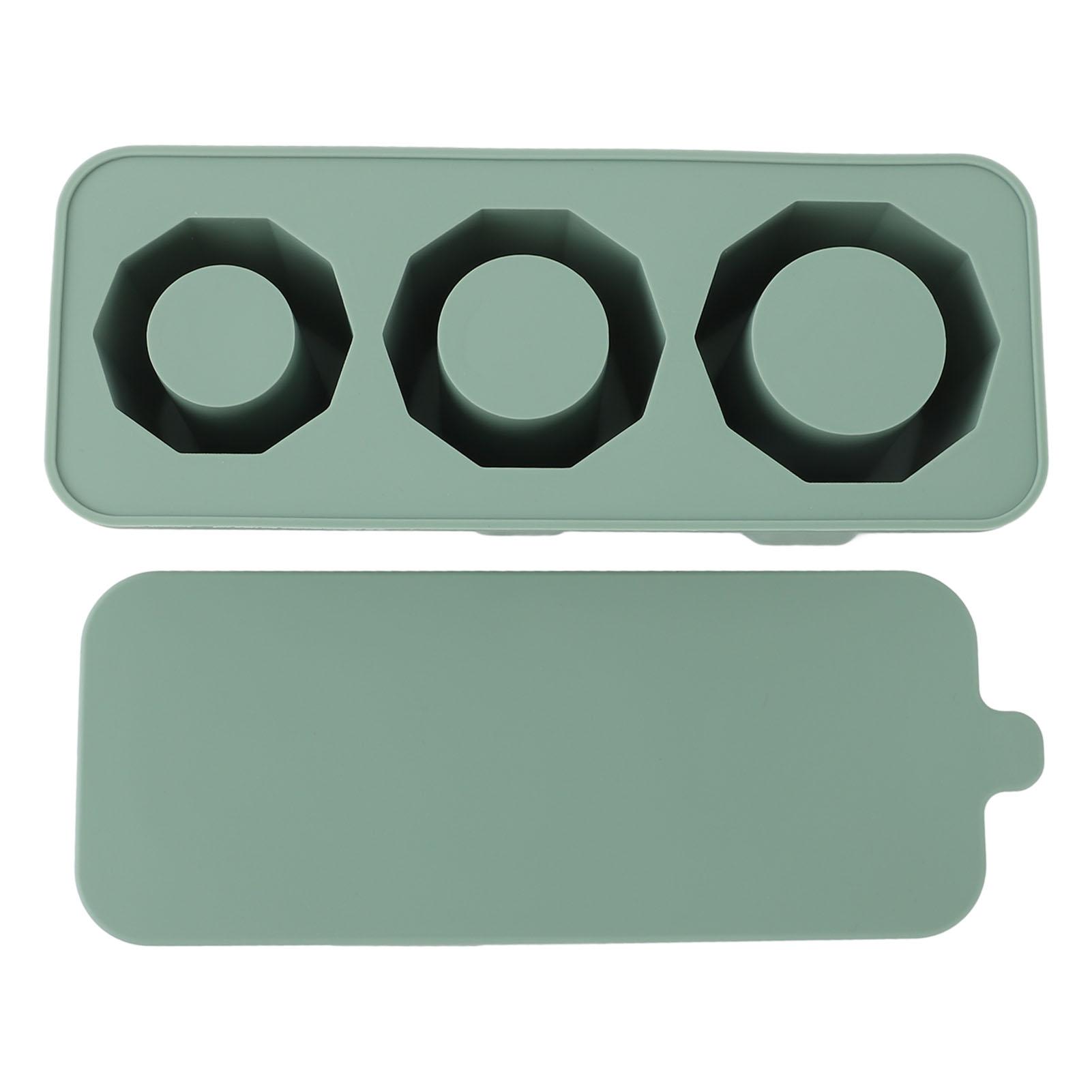 

Tray For Easy To Release Silicone Hollow Cylind Ice Mold with Lid for Ice Drink Whiskey Cocktail