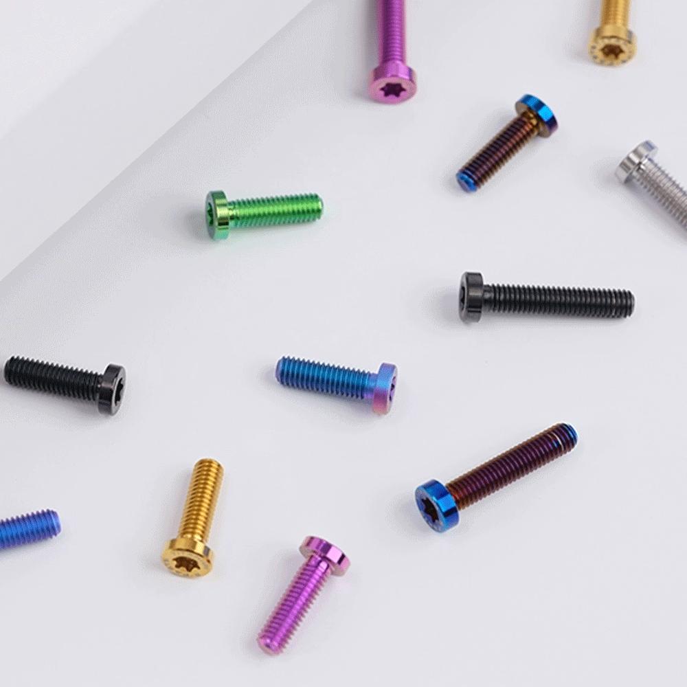 Golden Blue Black Ti M6x20/30mm Head-10mm  GR5 Titanium Alloy TC4 T30 Torx Head Bolts For Motorcycle Disc Brake Plate
