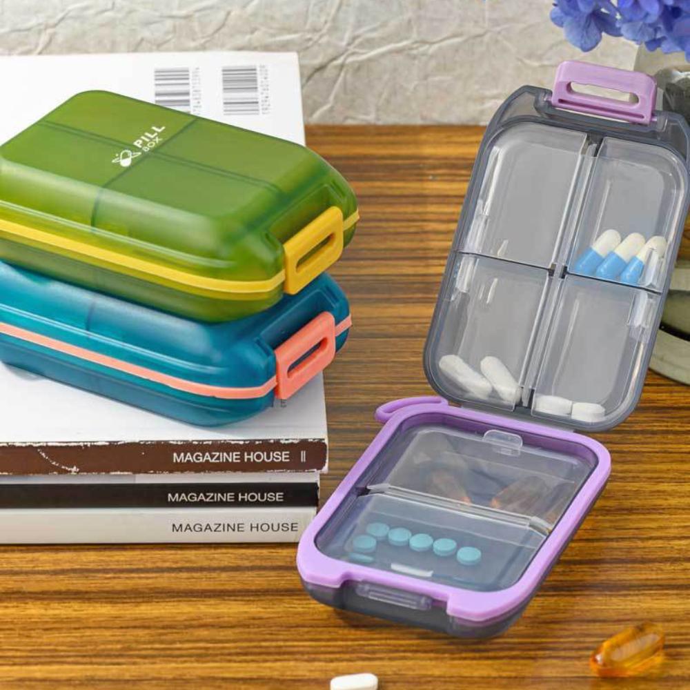 Frosted Travel Pill Dispenser Translucent Mini Medicine Box Weekly Pill Case Drug Separation