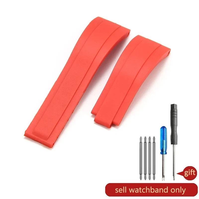 

Silicone Watch Accessories 20mm Black White Red Green Gray for Water-ghost Daytona Series Elastic Watch Strap 20mm