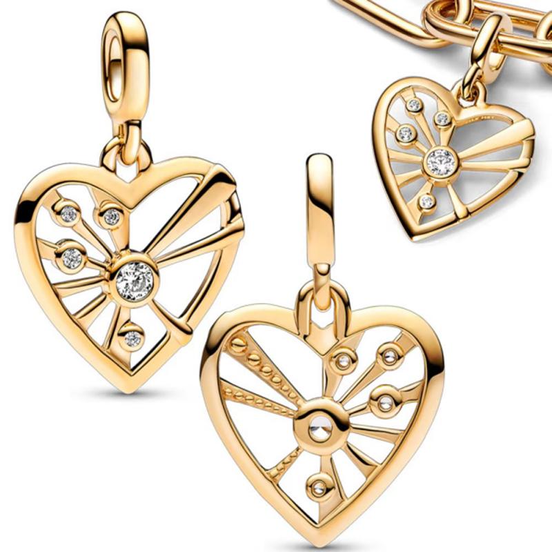 Nowy Srebro Próby S925 Platerowany Koralik Me Serii Miłość Koniczyna Gwiazda Wisiorek Zawieszka Pasuje Oryginalna Bransoletka Kobiety Biżuteria DIY