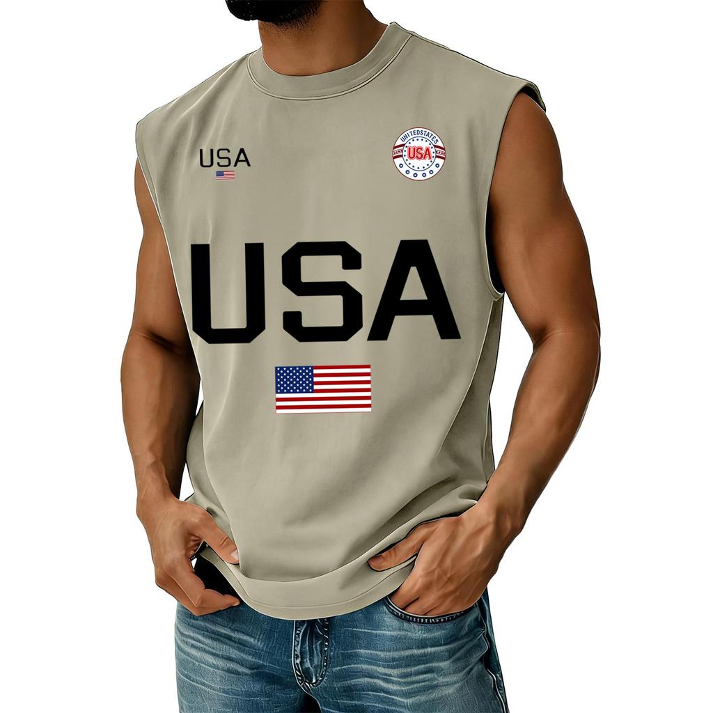 Men's Casual Independence Day Printed Tank Top