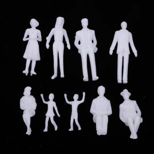 F Fityle Approximately 100 People Models, Human Figures, Unpainted, for Railway Model Layouts, 2 Choices - 1:30