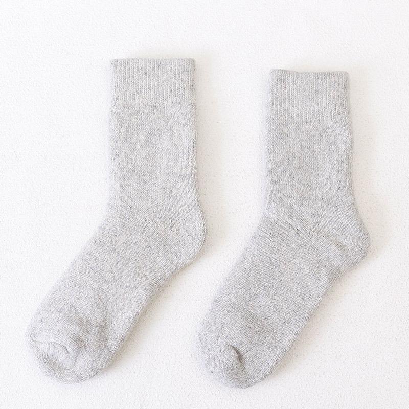 Women's Casual Thick Thermal Socks Pure Color Thickened Fleece Wool Sock