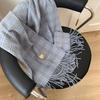 Love beige plaid scarf women's autumn and winter new Korean version student imitation cashmere shawl dual-purpose scarf