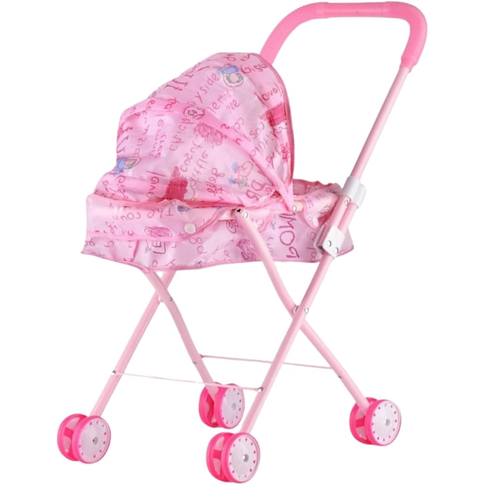 

Meruchan Doll Stroller Toy Lightweight Compact Storage for Kids Doll Playtime (Painted Pattern)