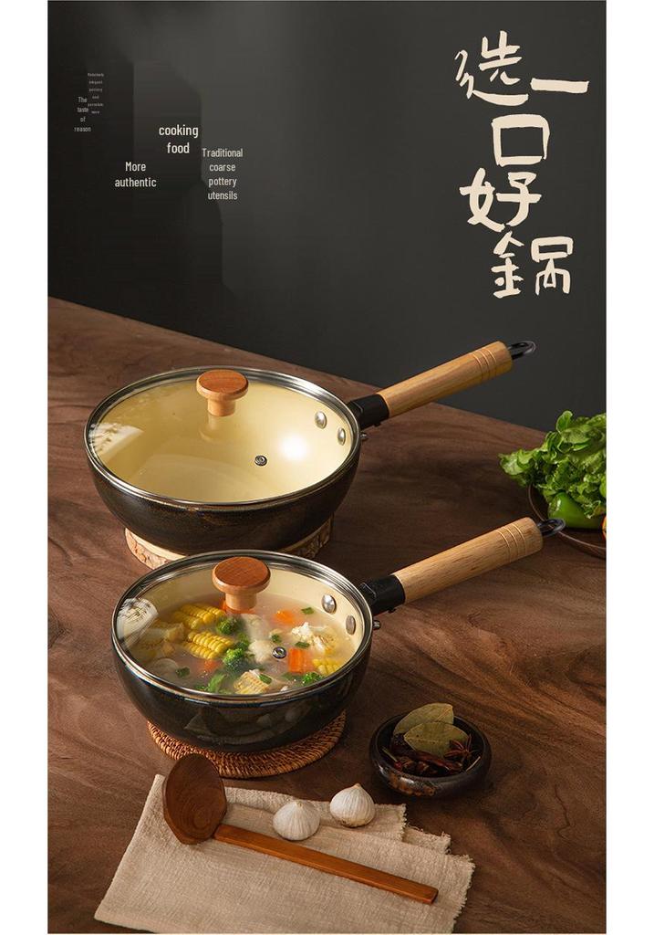 Weidu Ceramic Health Pot: High-Temperature Resistant Ceramic Frying Pan, Wok, Baby Food Pot, and Milk Pot.