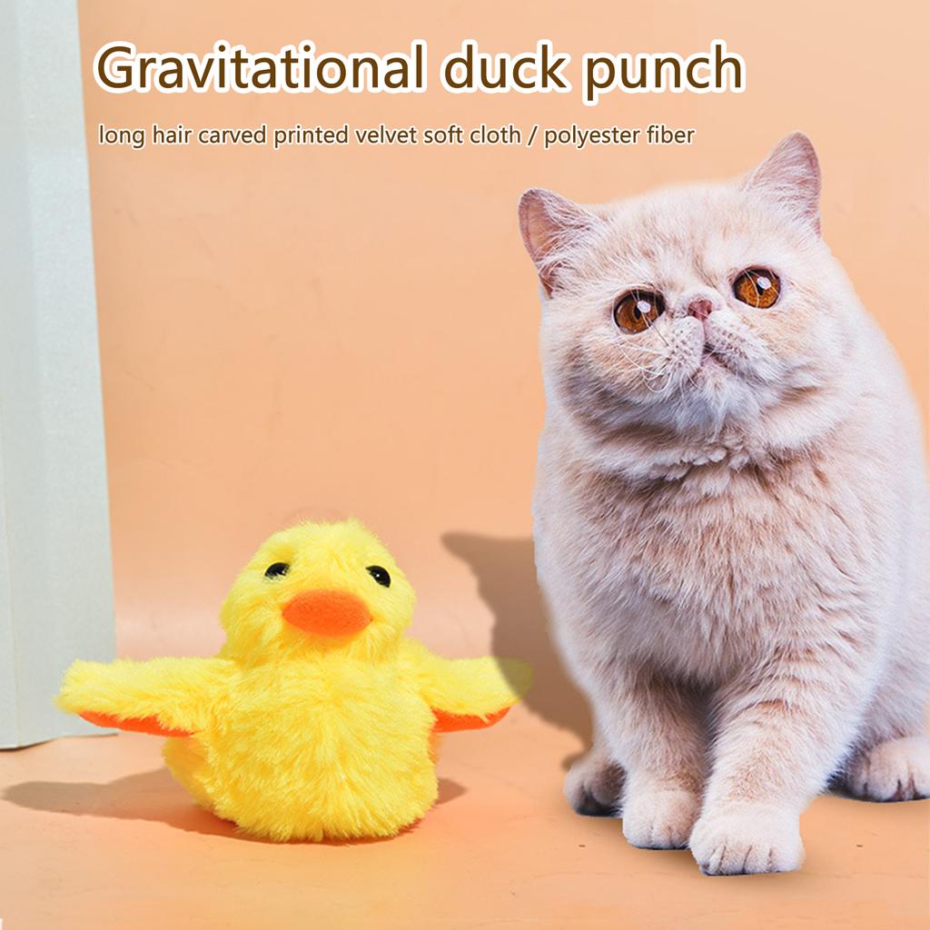 Automatisches Watschel-Enten-Spielzeug Vibrationssensor Entenform Katze Spielzeug USB-Laden Bissfest für Kätzchen Katze Selbstbewegend