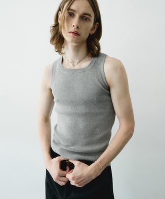 NOIRER Square Neck Knit Sleeveless (Gray)
