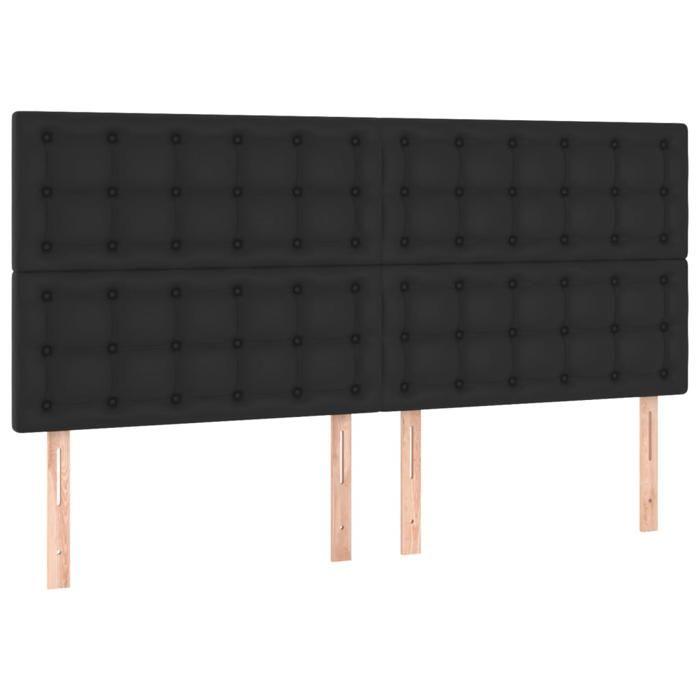 Maison Exclusive - Tête de lit à LED Noir 200x5x118/128 cm Similicuir