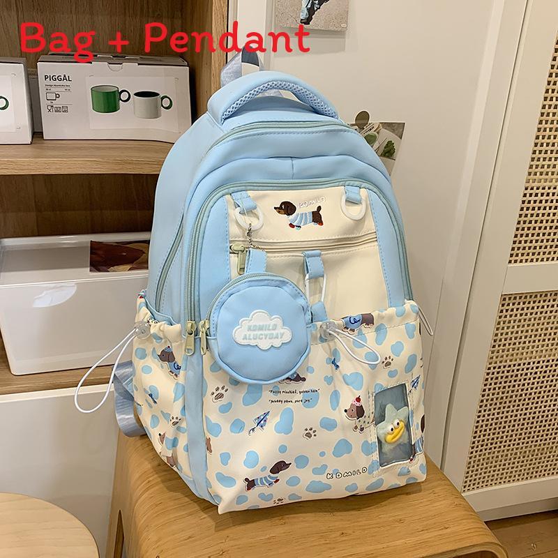 Leopard Print Backpack For Girls With Nylon And Pouch For School Use