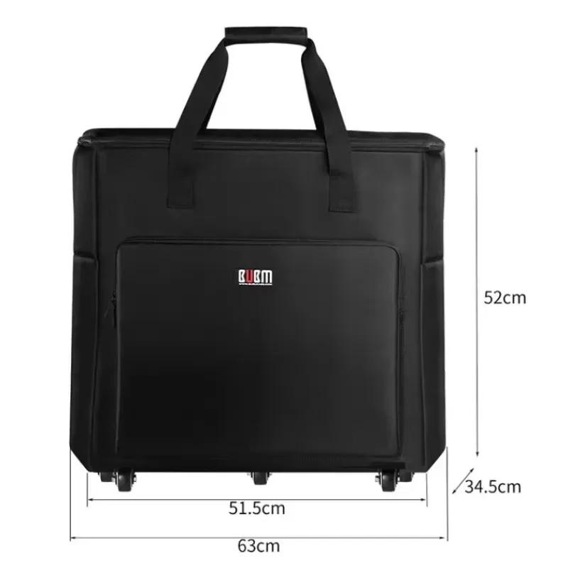 Custodia a Carrello Larga per Host di Computer Desktop Multiuso Nera Borsa per Monitor da 27 Pollici per Organizzazione Ufficio