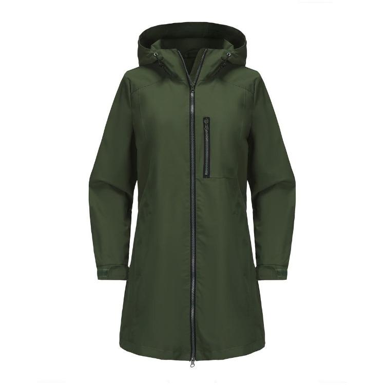 Windproof Waterproof Jacket Women Hooded Long Sleeve Loose Casual Coat Outdoor Spring Autumn S армия зеленый