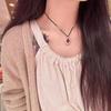 Auspicious Red Bean Cloud Peace Buckle Sterling Silver Necklace - Gift Jewelry