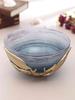 Enchanted Vine Glass Bowl – Wavy Grey & Gold Decorative Serving Bowl | 21 X 20 X 15 Cm