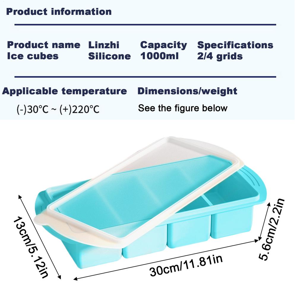 Food Freezer Molds Silicone Portion Freezing Trays 4-Cavity Kitchen Container Hot Days Tool for Wine Champagne Restaurant