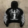 Y2K Retro Punk Solid Color 3D Printed Hoodie Streetwear Unisex Oversized Zip-Up Sweatshirt Teens