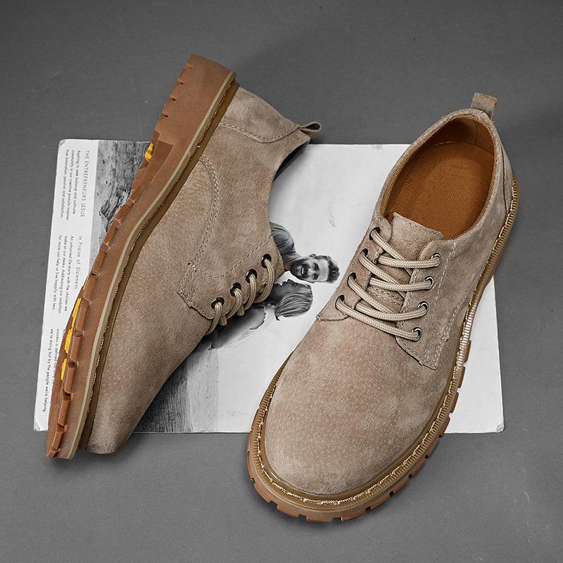 2026 High Quality Solid Color Classic Style Men Shoes Suede Casual  Round -Toe Breathable Durable Male Footwear  Mens Dress Shoe