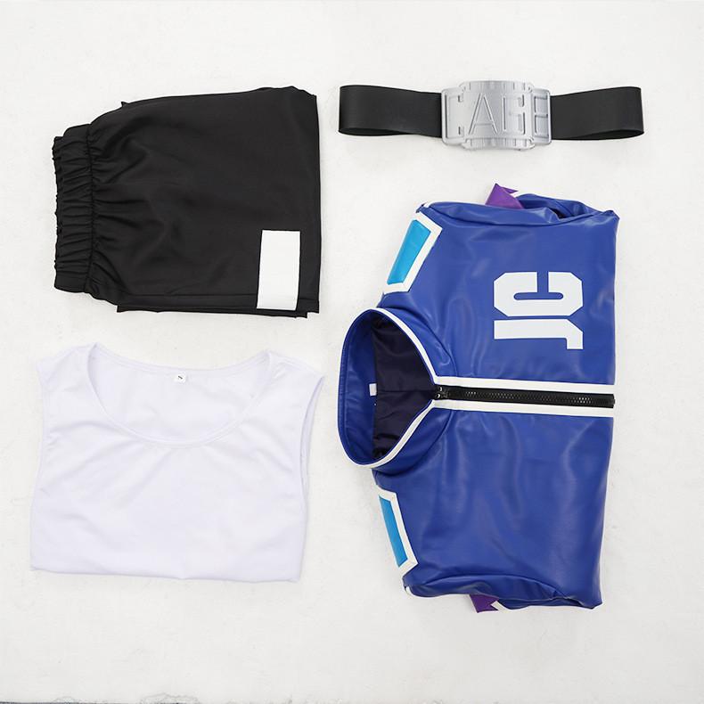 Johnny Cage Cosplay Costume With Glossy Blue Purple Jacket For Anime Role Play