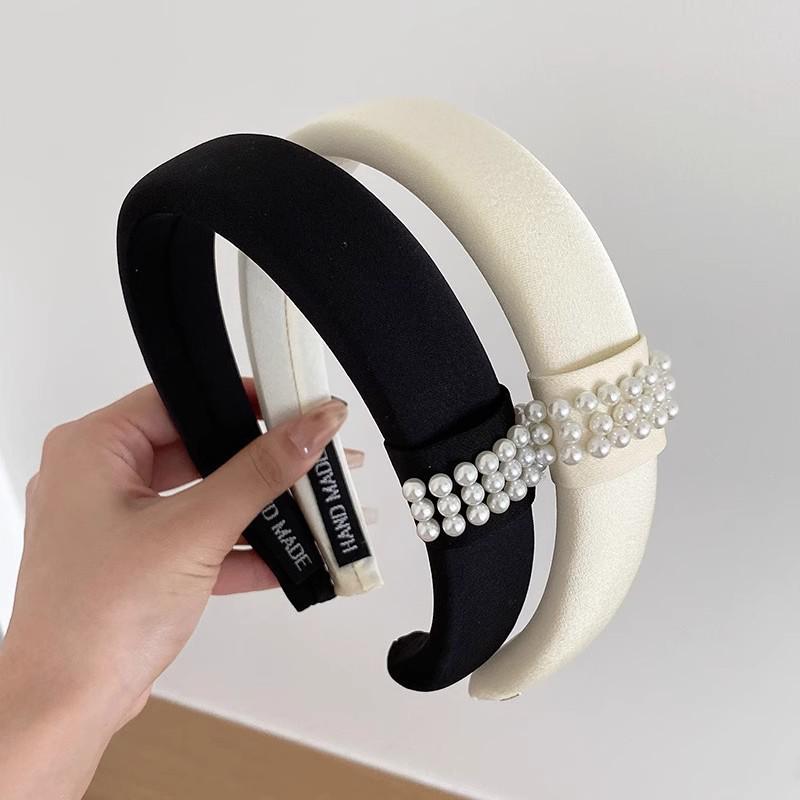 Newcomer Discount: Elegant High Skull Pearl Headband for Women - 2025 Style, Perfect for Face Washing