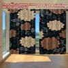2D FLAT PRINTING 2pcs Curtains (Without Rod) Floral Swirls Dark Background Women Is Day Festival Creative Curtains Versatile