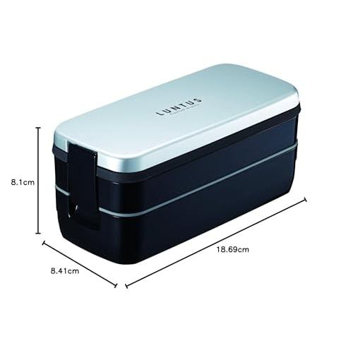 Asvel "Lantas FL" Lunch Box with Two-Tier Back, Silver, SS-T640