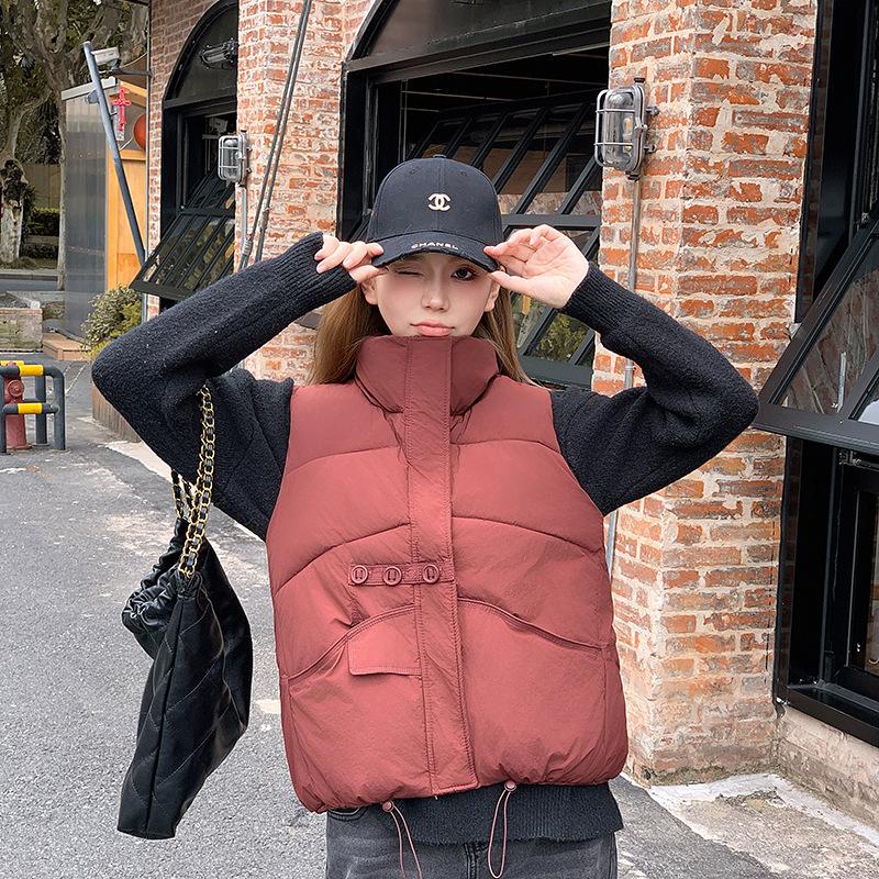 Down Cotton Vest Women's Autumn and Winter New Fashion Vest Small Warm Short Coat Tide