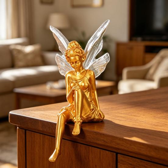 Decorative Ornament, Flower Fairy Design Small Decorative Sculpture, Home Living Room Bedroom Office Table Decoration