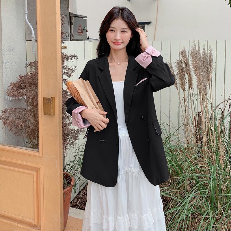 

2024 Осень Женский Блейзер Свободного Кроя Высокого Качества - Новый Китайский Стиль, Повседневный Модный Костюмный Верх XZ01 L (105-115 jin) чёрный