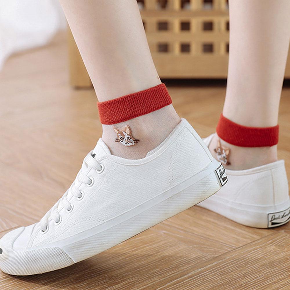 5 Pairs Cute Cat Socks For Women Sexy Lace Socks Y2k Harajuku Lolita Short Socks Set Preppy Transparent Socks For Girls