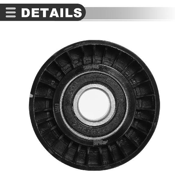 Motoforti Drive Belt Idler Pulley, for Ram 3500 2011-2016, No.06A903315D, Metal, Black, 1 Pcs