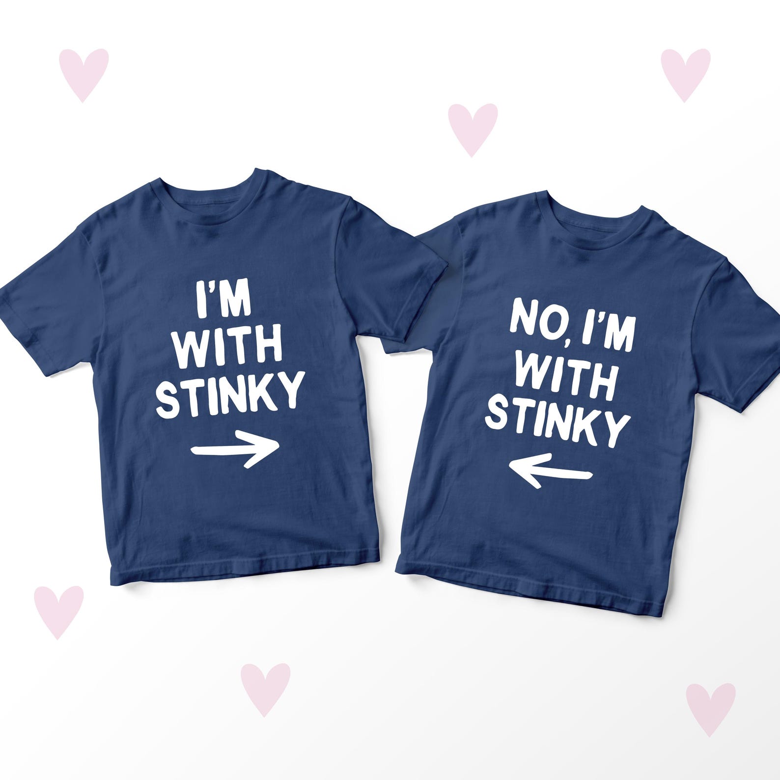Matching I m with Stinky Kids T-Shirt Set, Funny Friends Cotton Tees 100