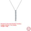 EFFIE QUEEN 100% S925 Silver 14k Gold Round Cut Zirconia Pendant Necklace Trendy Jewelry for Women Wedding Party Banquet SN346