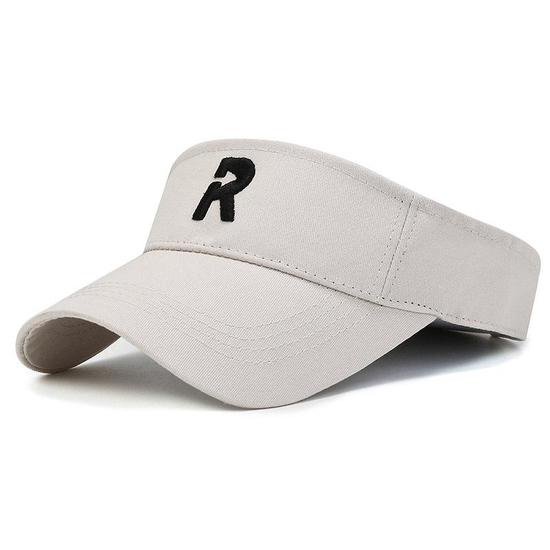 R Cotton Letter Hat Visor Cap Sun Protection Breathable Baseball Gifts Caps